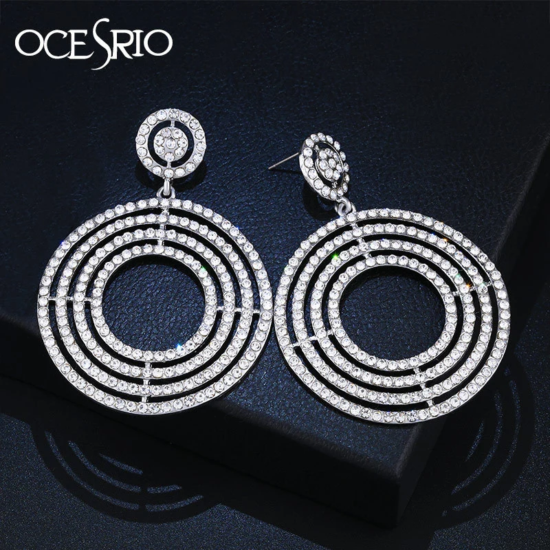 AS jewelry European and American wedding women's earrings circle crystal temperament all-match earrings earrings erm26