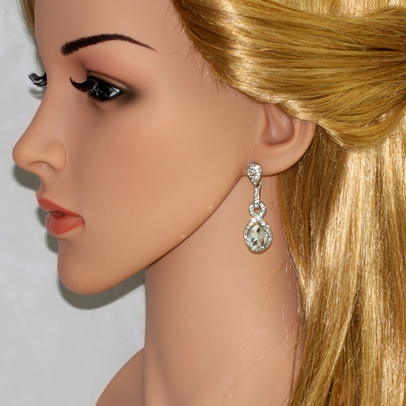 AS jewelry European and American fashion simple bridal wedding earrings temperament all-match personality water drop earrings earrings erj06