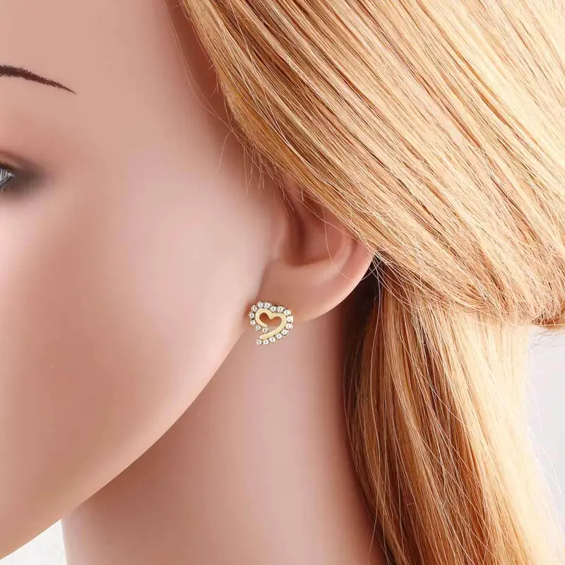 AS jewelry niche design pearl heart flower earrings women's gold-plated earrings ert07