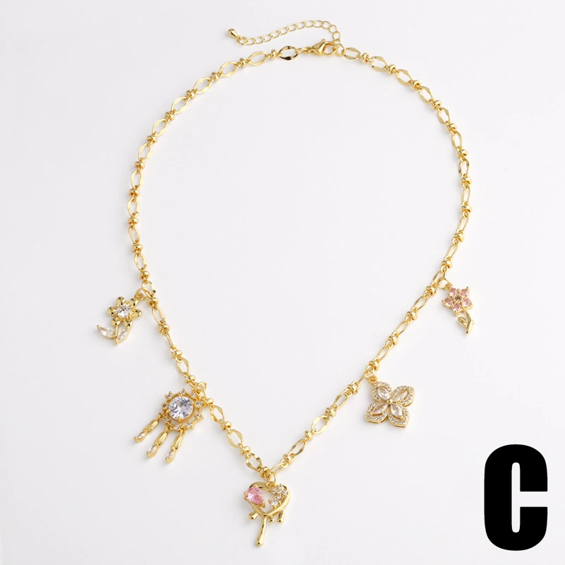 AS jewelry hot inlaid zircon cross pendant necklace accessories female gold-plated clavicle chain nkn05