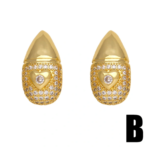 Hot selling love earrings versatile inlaid zircon gold-plated star water drop earrings earrings erv58