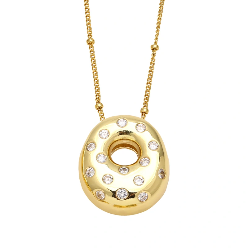 AS jewelry new fat 26 English letters pendant necklace gold-plated zircon clavicle chain nkq97