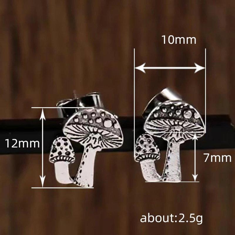 Simple light luxury fashion mushroom earrings art copy design simulation earrings pastoral style cute earrings