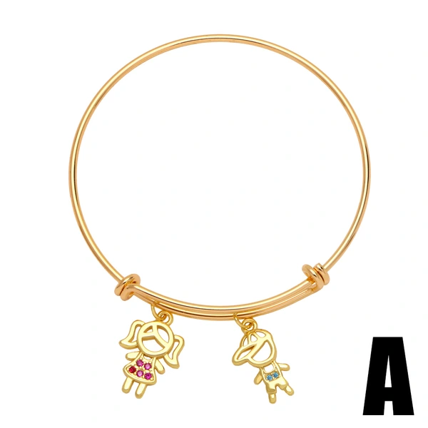 European and American new hot selling boy and girl pendant couple bracelet simple zircon bracelet Valentine's Day gift brh85
