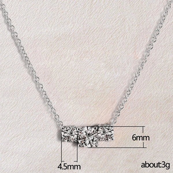 New jewelry fashion simple three zircon necklace female student versatile clavicle chain gift