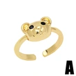 Clearance European and American jewelry INS bear love ring cute diamond butterfly girl ring rip33