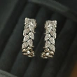 Korean fashion exquisite high-end earrings teardrop-shaped temperament C-shaped earrings plant leaf earrings