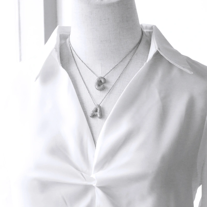 New hot selling 26 letters pendant necklace female hip hop inlaid with zircon gold-plated clavicle chain nkp22