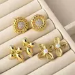 AS jewelry pearl flower earrings gold-plated zircon round earrings earrings erz54