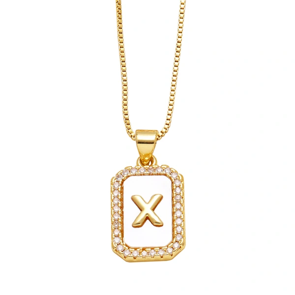 AS jewelry European and American new shell cube 26 English letters necklace clavicle chain female nkb581