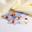 Clearance AS jewelry oil drop fruit strawberry cherry ring open ring female rij53 ring