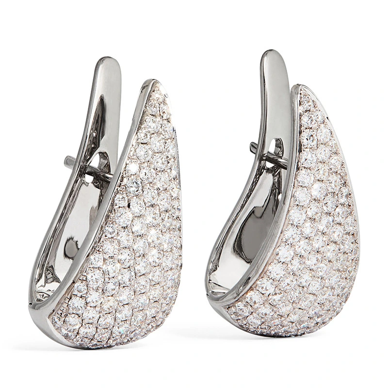 European and American Asian water drop earrings for women with flashing triangle geometric earrings chic style personality super hot jewelry