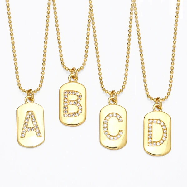 Cross-mirror 26 English letters necklace female European and American simple niche light luxury couple clavicle chain nkb123