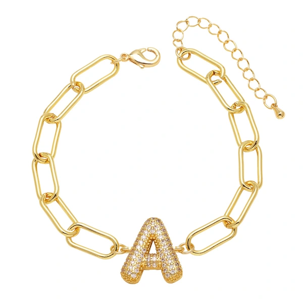 AS jewelry European and American hot-selling copper plated 18k gold zircon 26 English letters love bracelet jewelry brh51