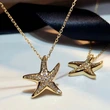Creative simple starfish elegant women's necklace European and American trend personality fashion lady style temperament necklace