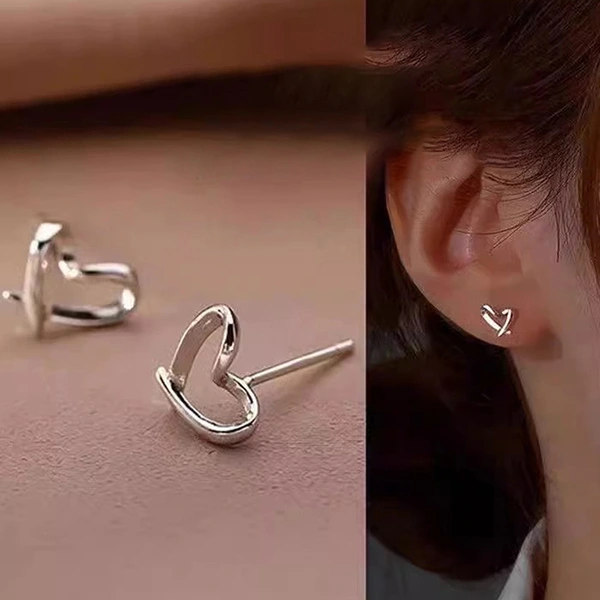   Simple minimalist heart earrings for women, sweet and fashionable everyday accessories