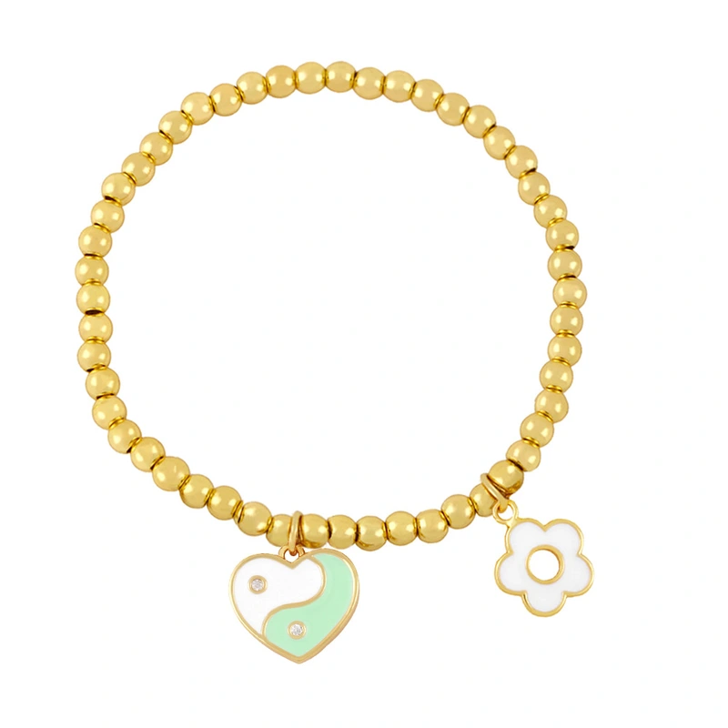 Clearance jewelry 18K gold plated devil eye bracelet European and American flower heart bracelet hand jewelry bre33