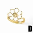 AS jewelry European and American hot-selling copper-plated real gold love wings flower oil drop open ring female riq90