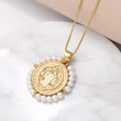 AS jewelry Our Lady pendant necklace female retro high-end gold-plated rice bead clavicle chain nkv59