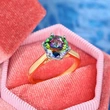  Classic fashion all-match wedding ring colorful six-claw bridal ring high-end daily index finger ring