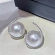 Live broadcast personality imitation pearl earrings women's exquisite and elegant temperament earrings princess niche daily style