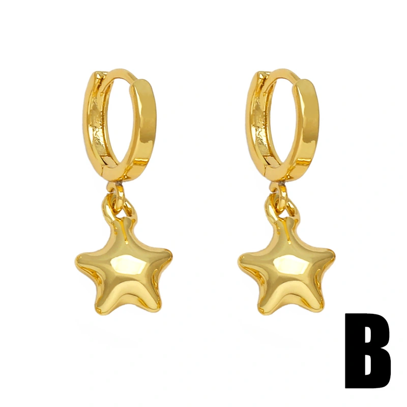 European and American jewelry simple fashion love pendant earrings niche light luxury copper plated 18k gold earrings ers77