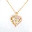 Love pendant MOM floral zircon heart-shaped clavicle chain hot selling new necklace
