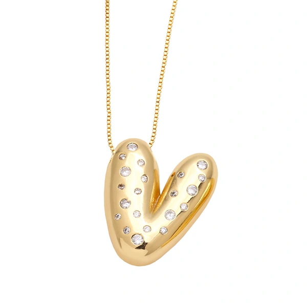 AS jewelry fat English letter necklace female gold-plated zircon clavicle chain nkb241