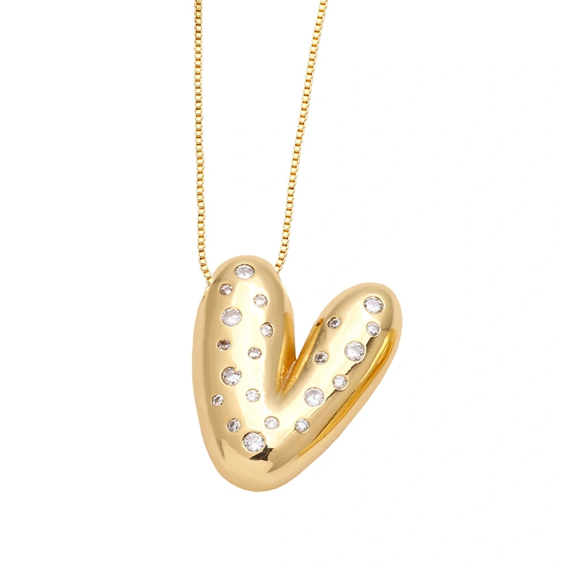 AS jewelry fat English letter necklace female gold-plated zircon clavicle chain nkb241