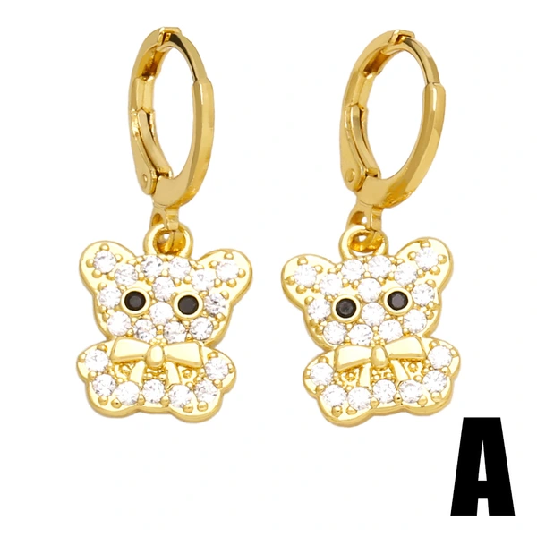 Hot selling earrings European and American simple zircon all-match cartoon animal earring pendant wholesale ert97