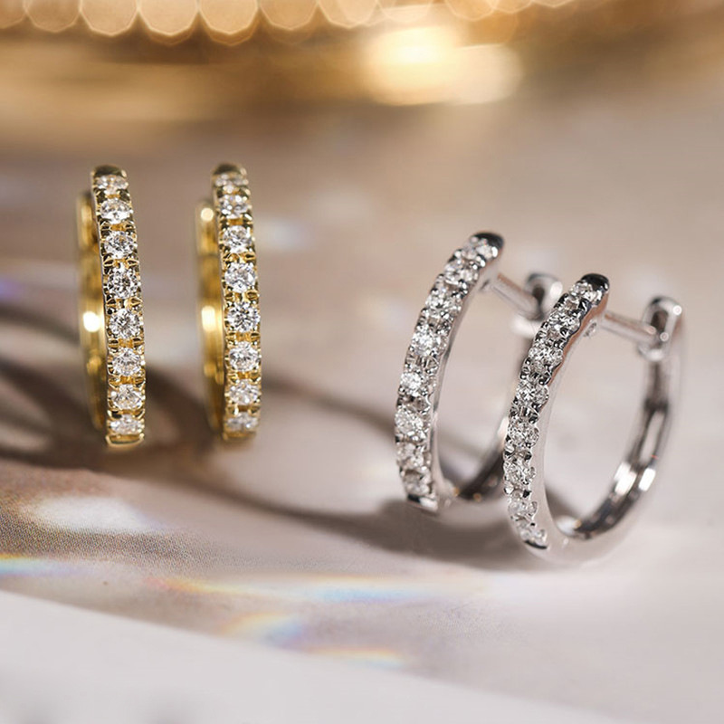 Source manufacturer light luxury style earrings for women, exquisite micro-inlaid zircon jewelry, elegant earrings for daily wear