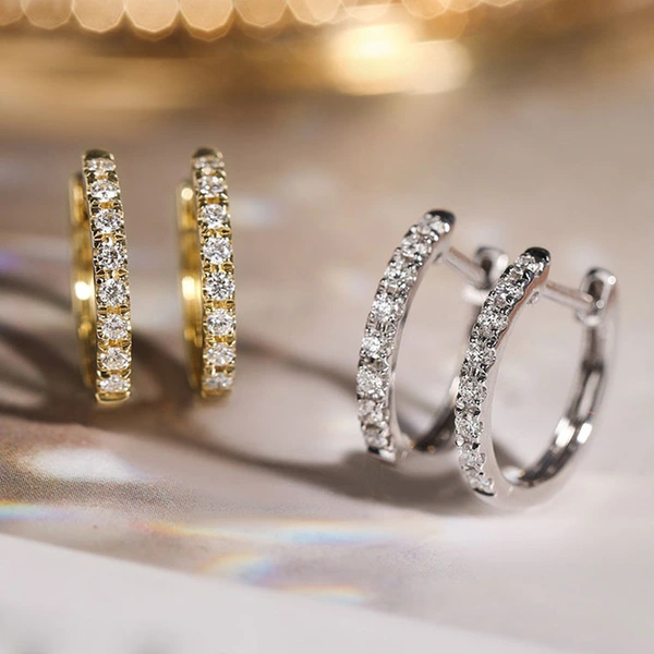 Source manufacturer light luxury style earrings for women, exquisite micro-inlaid zircon jewelry, elegant earrings for daily wear