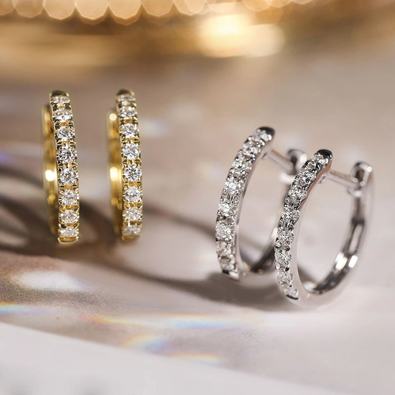 Source manufacturer light luxury style earrings for women, exquisite micro-inlaid zircon jewelry, elegant earrings for daily wear