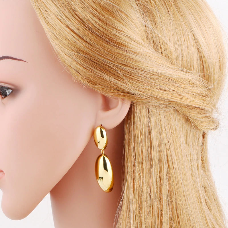 AS jewelry glossy water drop earrings female copper plated real gold high-end earrings earrings erz33