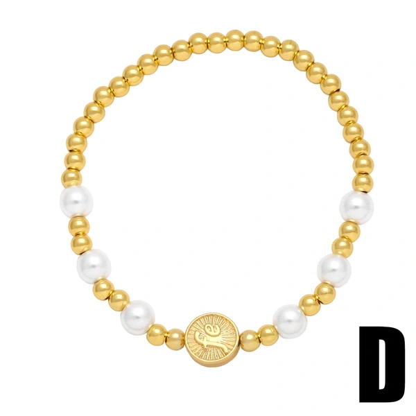 European and American jewelry Virgin Mary bracelet women simple versatile pearl copper bead bracelet hand jewelry bra57