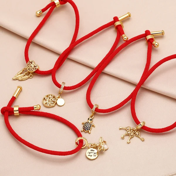 AS jewelry tree of life love pendant bracelet female gold-plated zircon red rope hand jewelry brf32