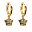 Clearance European and American five-pointed star earrings female niche design gold-plated inlaid colored zircon pendant earrings erw10