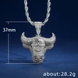   New creative and domineering zodiac bull head pendant necklace copper micro-inlaid zircon high-quality necklace