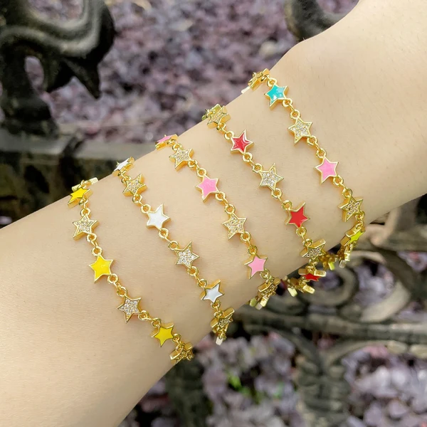 Clearance Shining Five-pointed Star Couple Bracelet Student Trend Personality Bracelet Creative Star Bracelet brg60