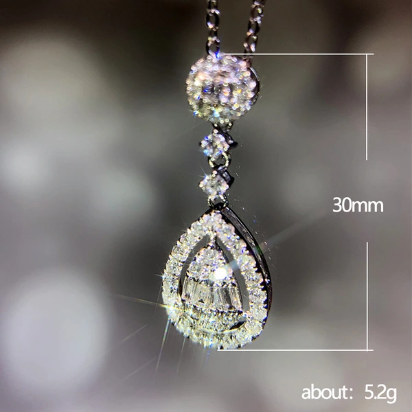 New jewelry creative simulation water drop pear-shaped clavicle chain elegant fashion women's necklace