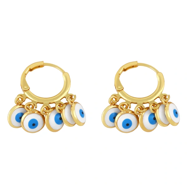 Clearance colorful oil drip tassel earrings female design European and American popular devil eye earrings ery60