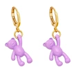 Bear earrings for women European and American design personality retro candy color sweet cool trend personality temperament earrings erz04