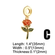 AS jewelry hot selling copper plated real gold diy lips mushroom rose oil drop pendant bracelet brn27