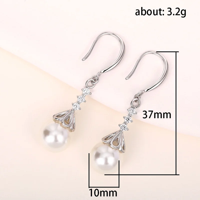 New earrings exquisite and elegant imitation pearl long earrings for women wedding bridal earrings for women