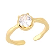 Clearance European and American Internet celebrity light luxury geometric zircon ring men and women simple index finger ring couple ring riq08