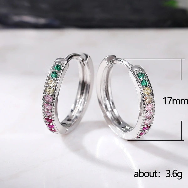 New Japanese and Korean earrings are fashionable and simple, with colorful zircon earrings for women, souvenirs and jewelry that are hot selling.