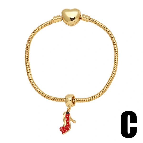 AS jewelry hot selling wings high heels pendant bracelet gold-plated oil drop coconut tree hand jewelry brf25