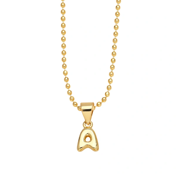 Hot sale 26 letters necklace female copper plated real gold polished letter pendant clavicle chain nkq67