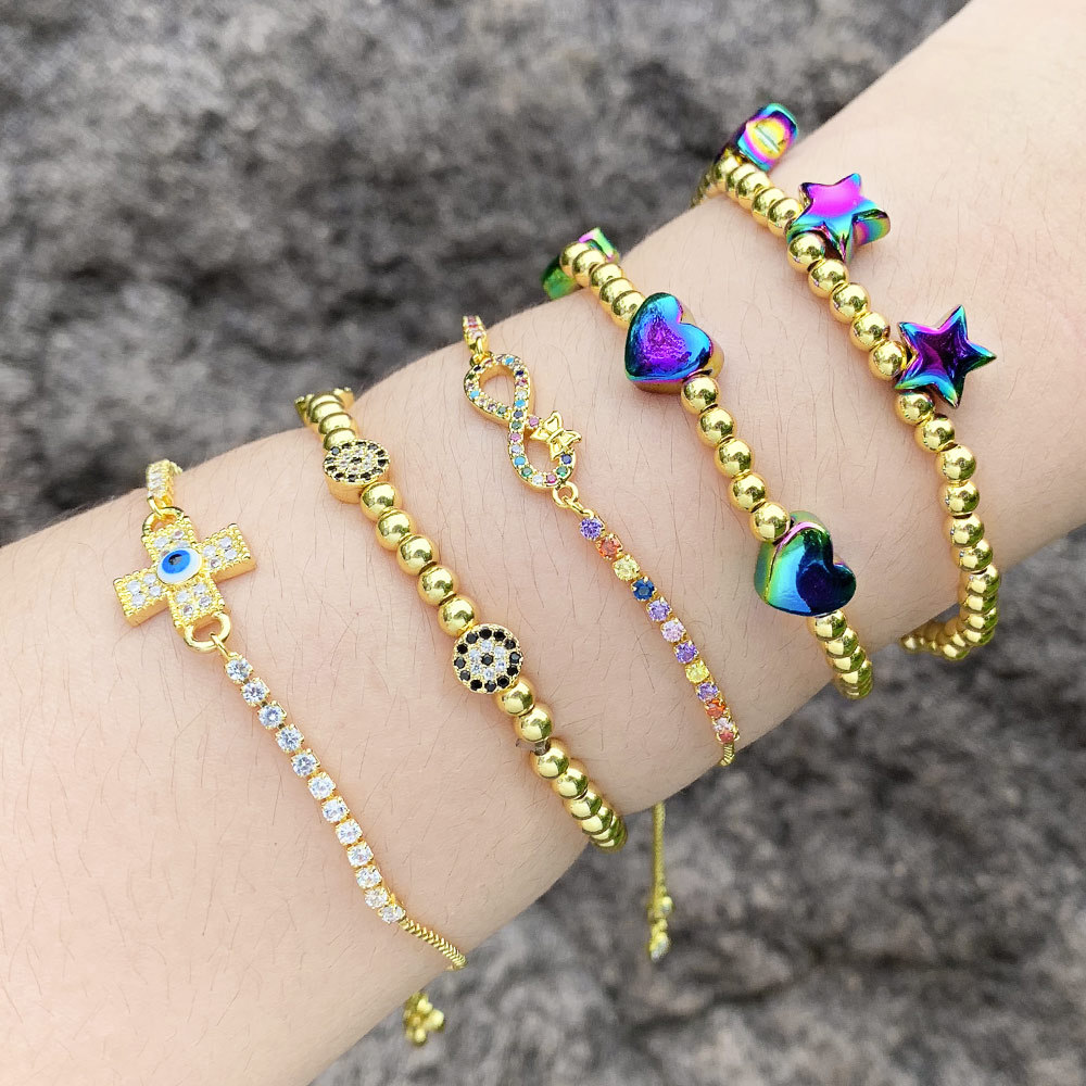 European and American fashion simple personality bracelet female geometric zircon bracelet net celebrity temperament design sense hand jewelry brh98