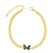 European and American style personality Cuban chain bracelet female Internet celebrity fashion trend high-end inlaid zircon butterfly bracelet brj33